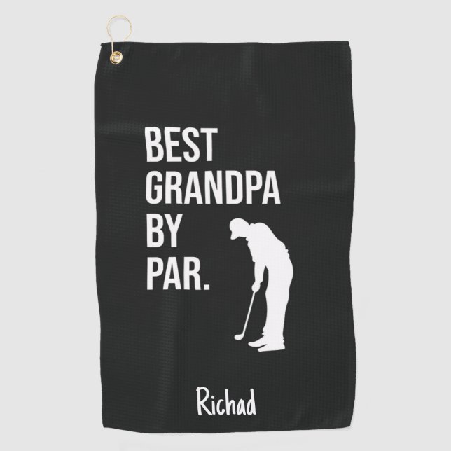 Golf Gifts For Grandfather Best Grandpa By Par Golfhandtuch (Vorderseite)