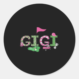 Golf Gigi Nk Hole In One Golf 1. Geburtstag Mädche Runder Aufkleber