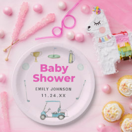Golf Girl Baby Dusche Pappteller