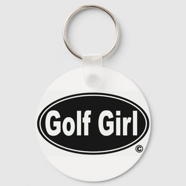 Golf Girl Button Schlüsselanhänger (Vorderseite)