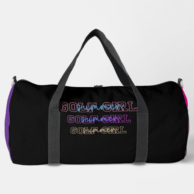 Golf Girl gestapelter Farbverlauf Duffle Bag (Vorderseite)