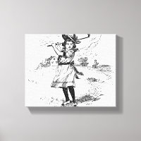 Golf Girl Golfspielen Vintage Kunst