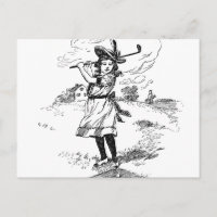 Golf Girl Golfspielen Vintage Kunst