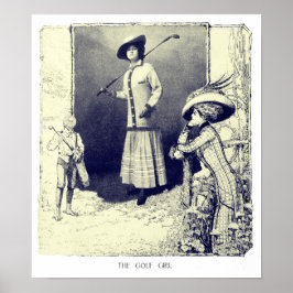 Golf Girl Vintag 1909 Golf Print Poster