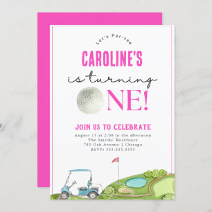 Golf Girls Einladung zum ersten Geburtstag