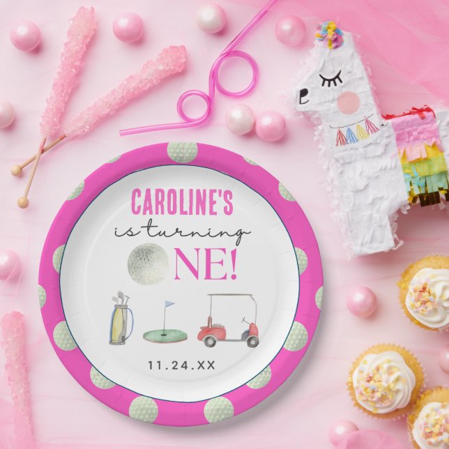 Golf Girls Erster Geburtstag Pappteller (Party)