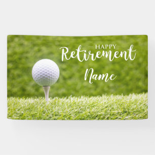 Golf glückliche Pensionierung mit Golfball auf Grü Banner