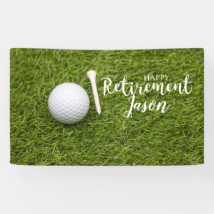 Golf glückliche Pensionierung mit Golfball auf Grü Banner