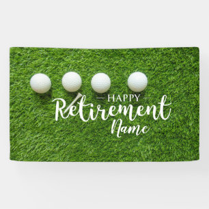 Golf glückliche Pensionierung mit Golfball auf Grü Banner