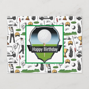 Golf-Glücklicher-Geburtstag-Grußkarte Postkarte