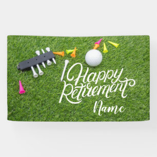 Golf glücklicher Ruhestand mit dem Ball auf Grün Banner