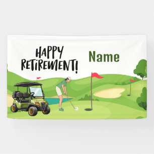 Golf glücklicher Ruhestand mit glücklichem Golfer  Banner