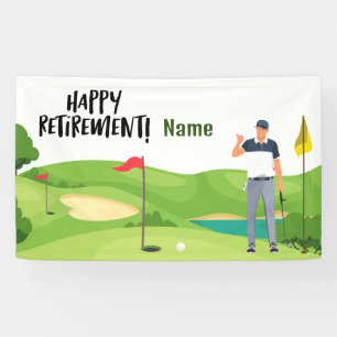 Golf glücklicher Ruhestand mit glücklichem Golfer  Banner