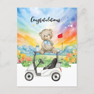 Golf Glückwunsch für Baby Golfer Es ist Boy Card Postkarte