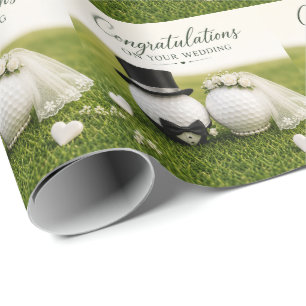 Golf Glückwunsch zur Hochzeit für Golfer Geschenkpapier