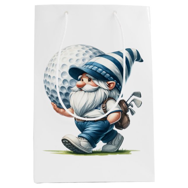 Golf Gnome Mittlere Geschenktüte (Vorderseite)