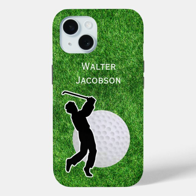 Golf - Golf Ball and Player Silhouette Case-Mate iPhone Hülle (Rückseite)