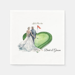 Golf-Golf-Flagge auf Herzform für Hochzeit Serviette