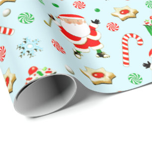 Golf Golf Golf Santa Geschenkpapier