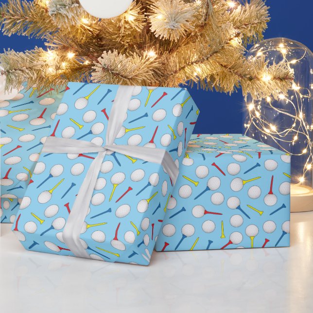Golf Golfbälle und Tees Golfer Geschenkpapier (Feiertage)
