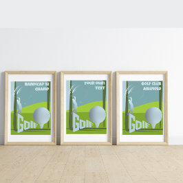 Golf Golfen Golfer Golfclub-Wandkunst Poster
