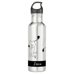 Golf Golfer Girl Niedliche Katze Personalisiert St Edelstahlflasche