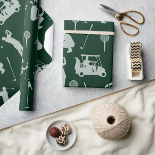 Golf Golfer Golf Cart und Bag Geschenkpapier