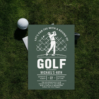 Golf Golfer Golfing Elegant Modernes 40. Einladung