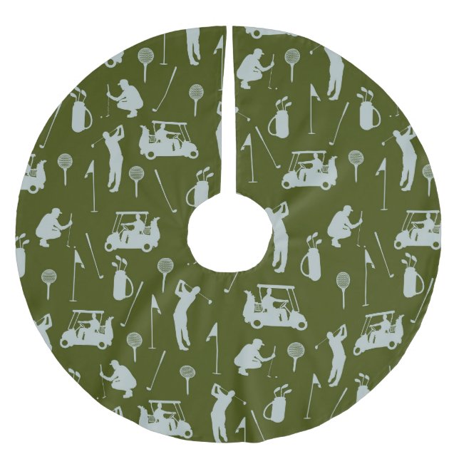 Golf Golfer Golfkartentasche Polyester Weihnachtsbaumdecke (Vorderseite)