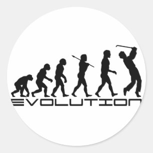 Golf Golfer Golfspielen Evolution Art Runder Aufkleber
