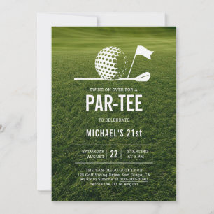 Golf Golfer Golfspieler Minimalist Männer 21. Gebu Einladung