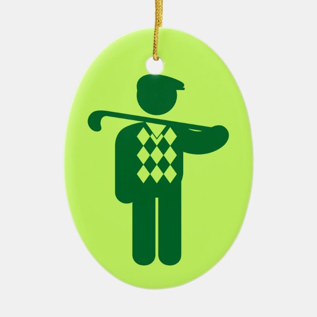 Golf Golfer Green Ornament (Vorne)