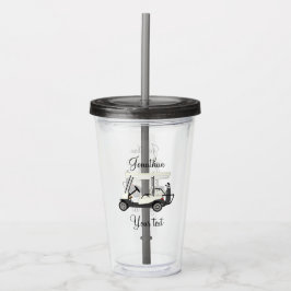 Golf Golfer Kunst Akryler Tumbler mit Lid Acryltrinkbecher
