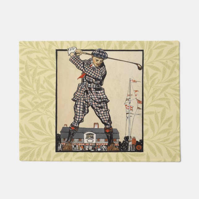 Golf Golfer Vintag antikes Golfspielen Fußmatte (Vorderseite)