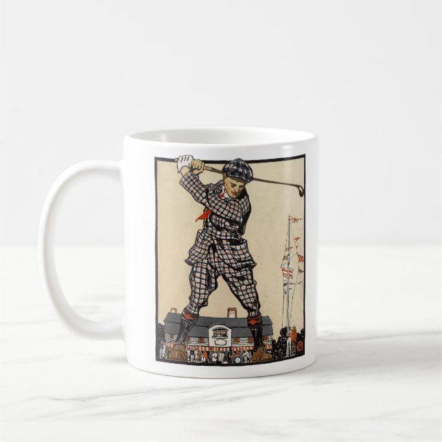 Golf Golfer Vintag antikes Golfspielen Kaffeetasse (Links)