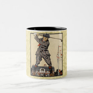Golf Golfer Vintag antikes Golfspielen Zweifarbige Tasse
