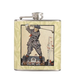 Golf Golfer Vintage Antik Golfen Flachmann
