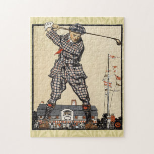 Golf Golfer Vintage Antik Golfen Puzzle
