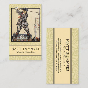 Golf Golfer Vintage Antik Golfen Visitenkarte