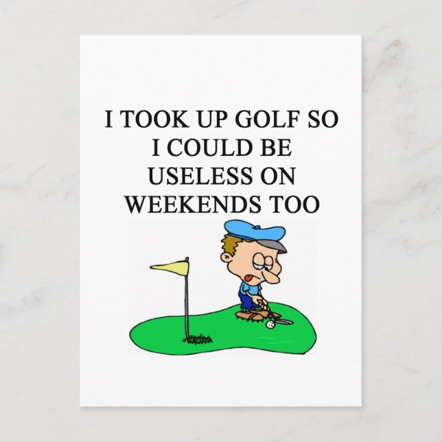 GOLF Golfer Witz Postkarte (Vorderseite)