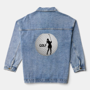 Golf Golfing Design Denim Jacket Jeansjacke