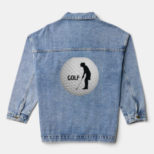 Golf Golfing Design Denim Jacket Jeansjacke