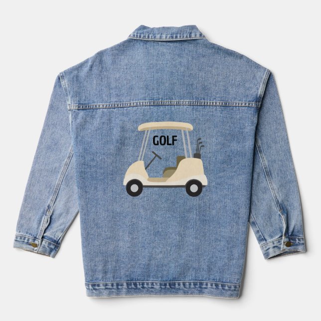 Golf Golfing Design Denim Jacket Jeansjacke (Rückseite)