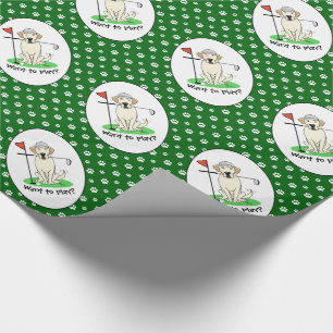 Golf Golfing Gelbe Labrador Labrador Retriever Dog Geschenkpapier