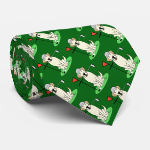 Golf Golfing Gelbe Labrador Labrador Retriever Dog Krawatte