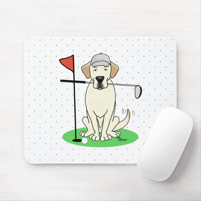 Golf Golfing Gelbe Labrador Labrador Retriever Dog Mousepad (Mit Mouse)
