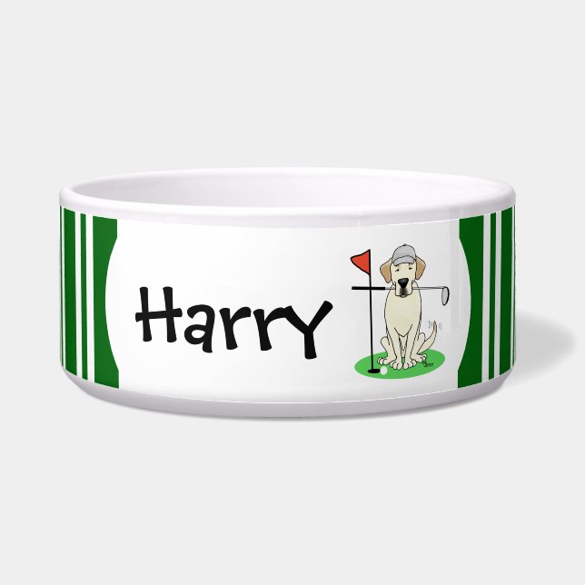 Golf Golfing Gelbe Labrador Labrador Retriever Dog Napf (Vorderseite)