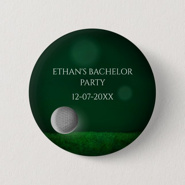 Golf-Golfplatz Golfbälle Bachelor Party Button (Vorderseite)