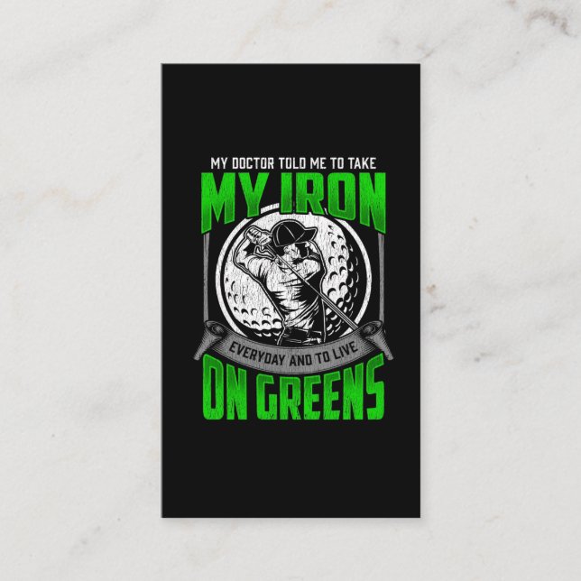 Golf Golfplatz Zitat Golfspieler Spaß Visitenkarte (Vorderseite)