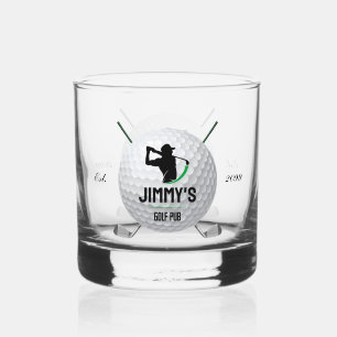 Golf Golfspielen Golfer Ball Clubs Rocks Trinkbehä Whiskyglas